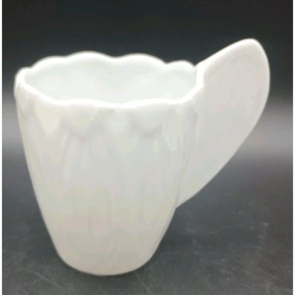Arte Italica White Limoges Mug Jacques Pergay Endive Solid Handle